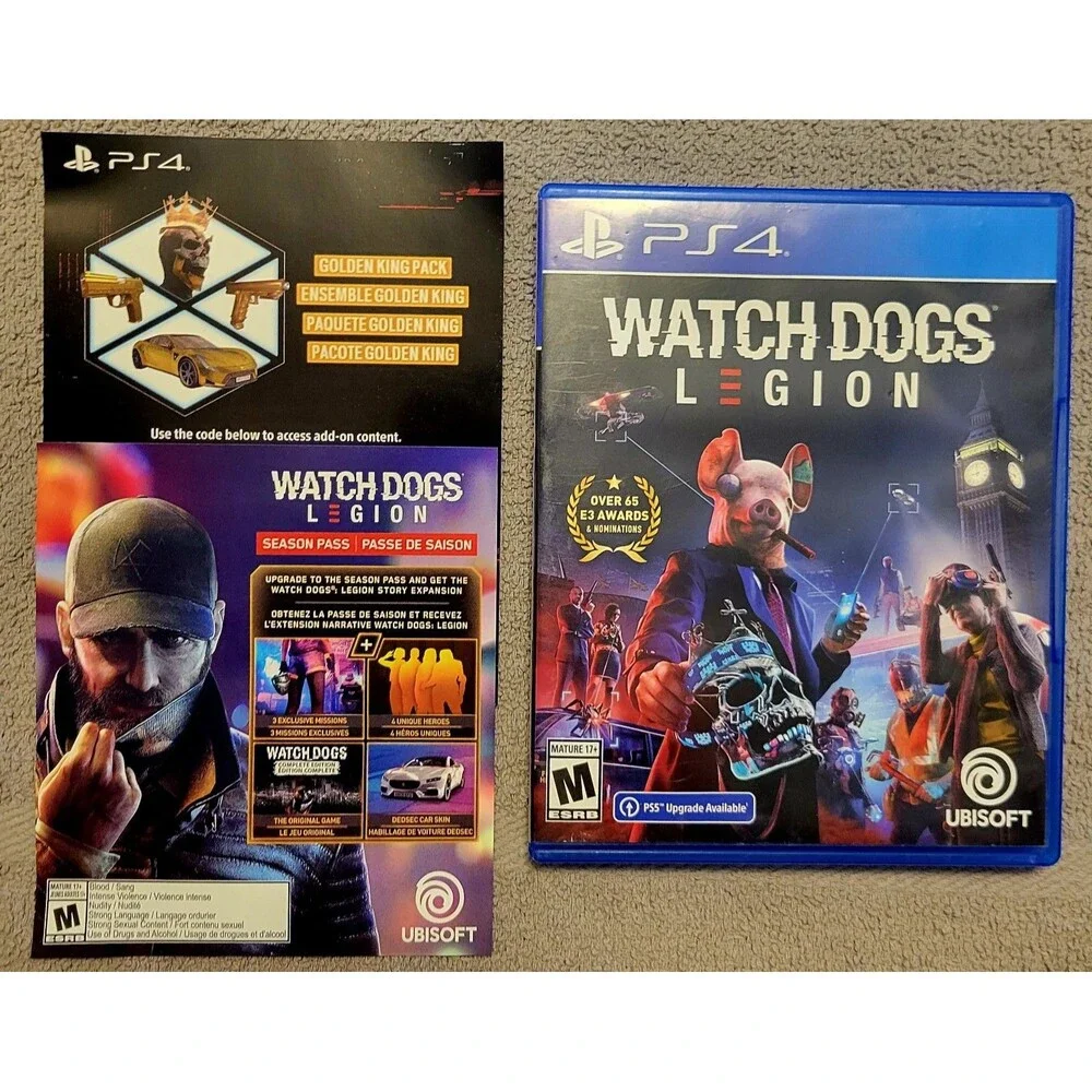 Sony PlayStation 4 PS4: Watch Dogs: Legion, CLN DISC, TESTED, FAST SHIPPING